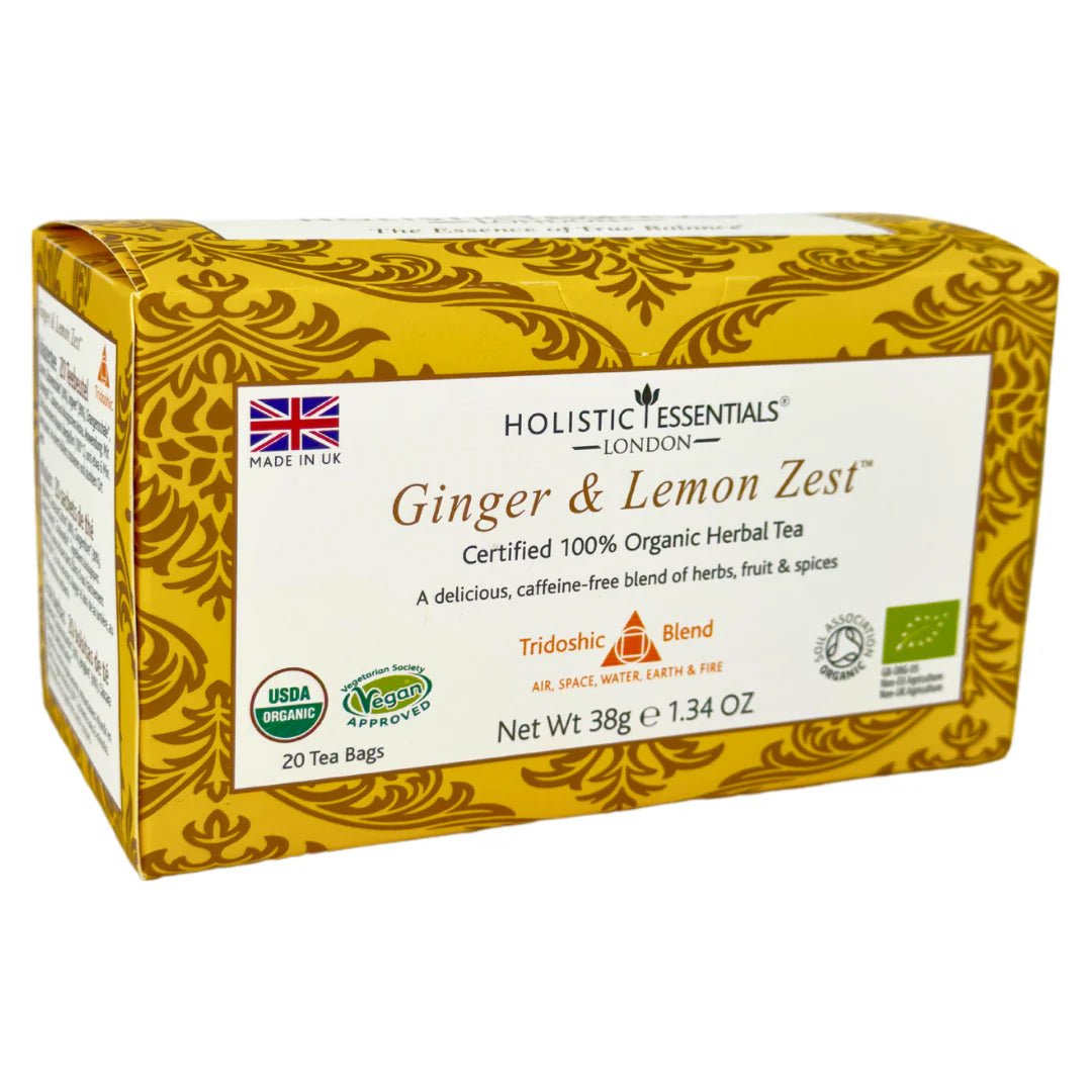 Ginger & Lemon Zest™ - Organic Herbal Tea - Tridoshic Blend - Inner Wellness - Holistic Essentials