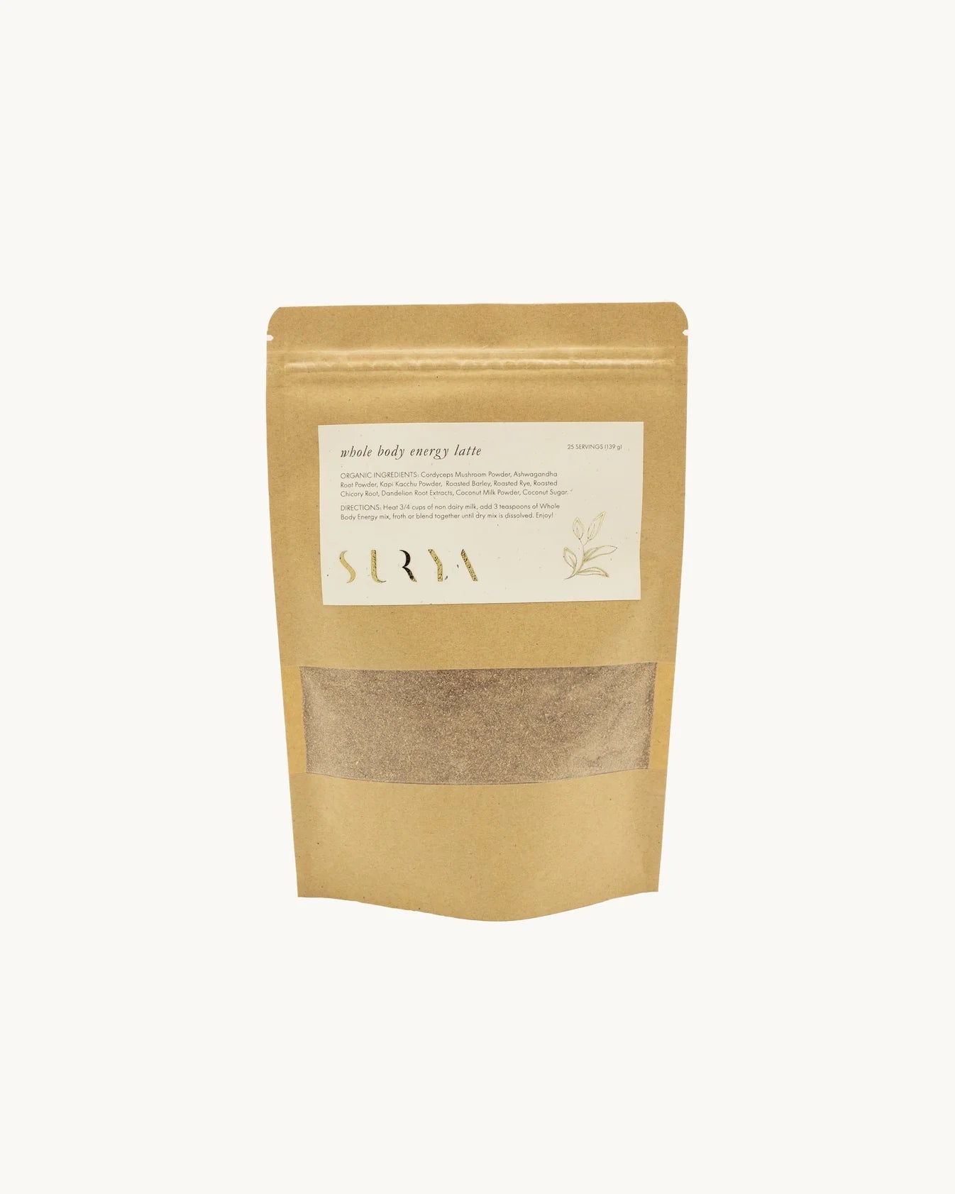 Whole Body Energy Latte - ashwagandha, ginger, turmeric, cinnamon, and black pepper - Ayurvedic Latte