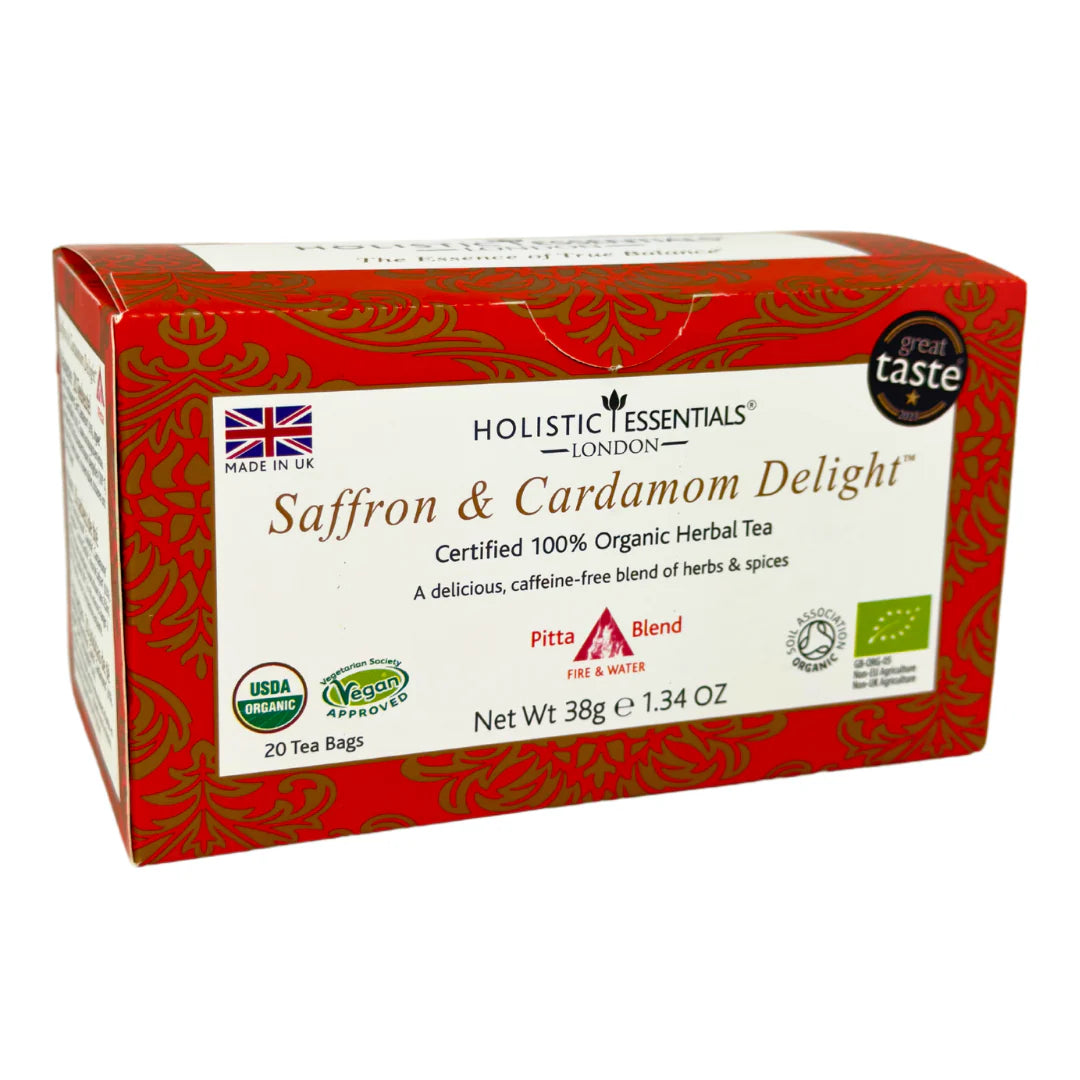 Saffron & Cardamom Delight™ Organic Herbal Tea - Pitta Blend